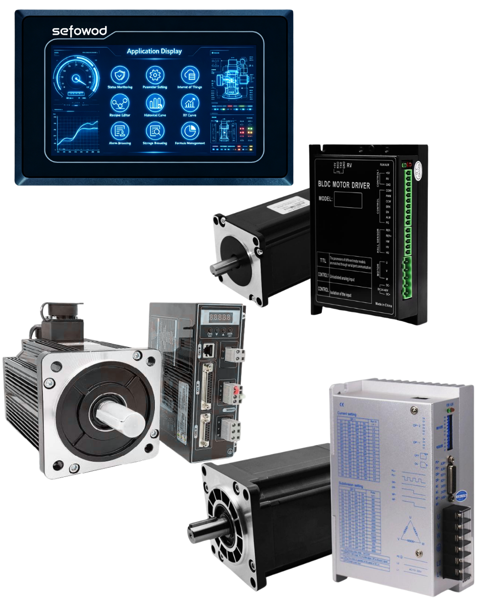 OEM turnkey industrial motion control hardware including universal servo drives and motors